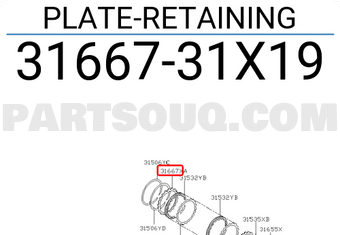 Nissan 3166731X19 PLATE-RETAINING
