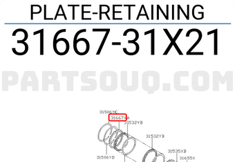 Nissan 3166731X21 PLATE-RETAINING