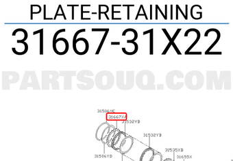 Nissan 3166731X22 PLATE-RETAINING