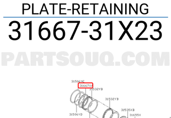 Nissan 3166731X23 PLATE-RETAINING