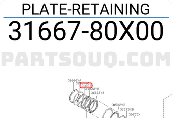 Nissan 3166780X00 PLATE-RETAINING
