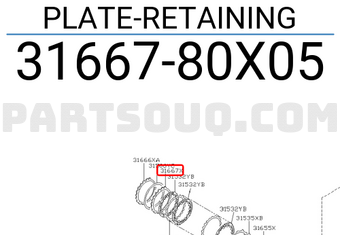 Nissan 3166780X05 PLATE-RETAINING