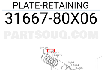 Nissan 3166780X06 PLATE-RETAINING