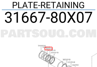 Nissan 3166780X07 PLATE-RETAINING