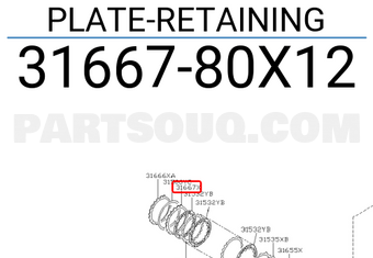 Nissan 3166780X12 PLATE-RETAINING