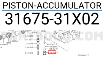 Nissan 3167531X02 PISTON-ACCUMULATOR