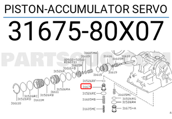 Nissan 3167580X07 PISTON-ACCUMULATOR SERVO
