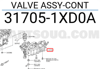 Nissan 317051XD0A VALVE ASSY-CONT