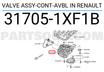 Nissan 317051XF1B VALVE ASSY-CONT-AVBL IN RENAULT