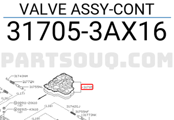 Nissan 317053AX16 VALVE ASSY-CONT