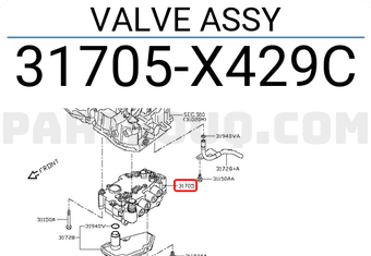 Nissan 31705X429C VALVE ASSY