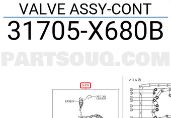 Nissan 31705X680B VALVE ASSY-CONT