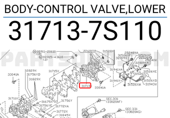 Nissan 317137S110 BODY-CONTROL VALVE,LOWER