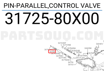 Nissan 3172580X00 PIN-PARALLEL,CONTROL VALVE