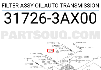 Nissan 317263AX00 FILTER ASSY-OIL,AUTO TRANSMISSION