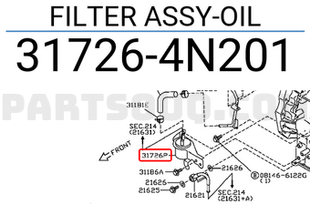 Nissan 317264N201 FILTER ASSY-OIL