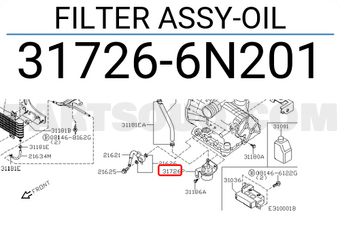 Nissan 317266N201 FILTER ASSY-OIL