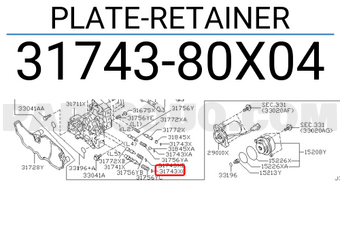Nissan 3174380X04 PLATE-RETAINER
