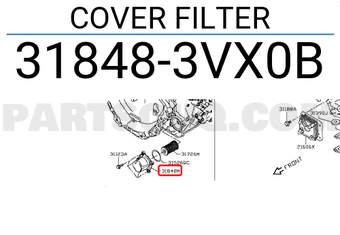 Nissan 318483VX0B COVER FILTER