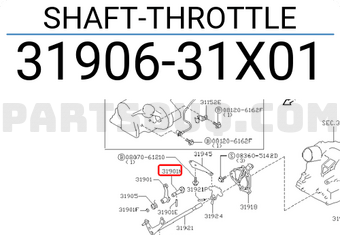 Nissan 3190631X01 SHAFT-THROTTLE