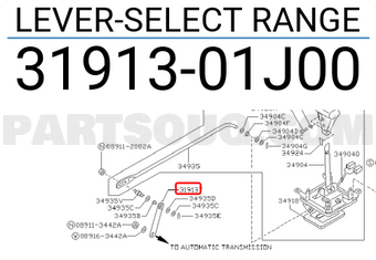 Nissan 3191301J00 LEVER-SELECT RANGE