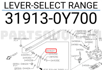 Nissan 319130Y700 LEVER-SELECT RANGE