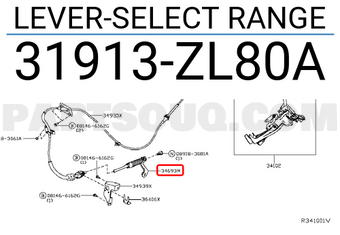Nissan 31913ZL80A LEVER-SELECT RANGE