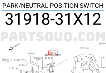 Nissan 3191831X12 PARK/NEUTRAL POSITION SWITCH
