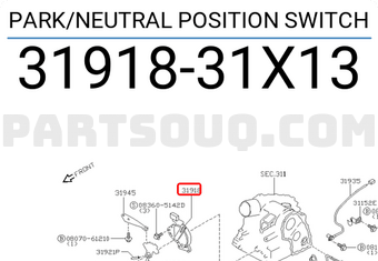 Nissan 3191831X13 PARK/NEUTRAL POSITION SWITCH