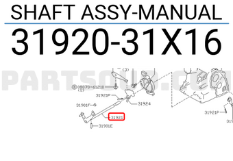 Nissan 3192031X16 SHAFT ASSY-MANUAL