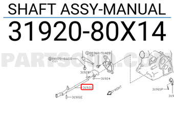 Nissan 3192080X14 SHAFT ASSY-MANUAL