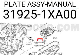Nissan 319251XA00 PLATE ASSY-MANUAL