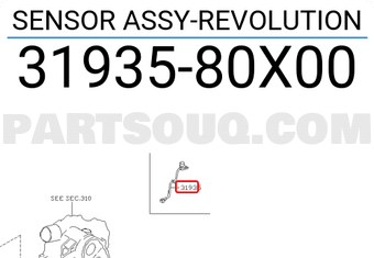 Nissan 3193580X00 SENSOR ASSY-REVOLUTION