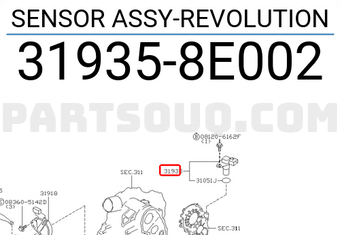 Nissan 319358E002 SENSOR ASSY-REVOLUTION