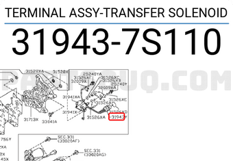 Nissan 319437S110 TERMINAL ASSY-TRANSFER SOLENOID