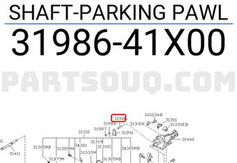 Nissan 3198641X00 SHAFT-PARKING PAWL