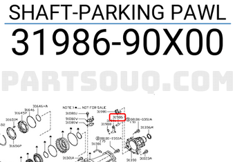 Nissan 3198690X00 SHAFT-PARKING PAWL