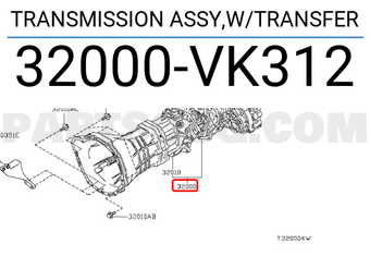 Nissan 32000VK312 TRANSMISSION ASSY,W/TRANSFER
