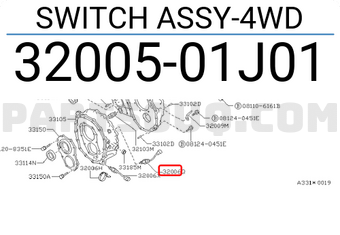 Nissan 3200501J01 SWITCH ASSY-4WD