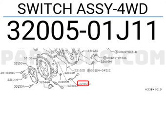 Nissan 3200501J11 SWITCH ASSY-4WD