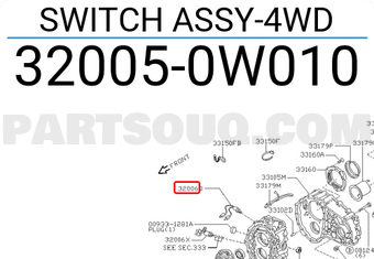 Nissan 320050W010 SWITCH ASSY-4WD