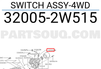 Nissan 320052W515 SWITCH ASSY-4WD