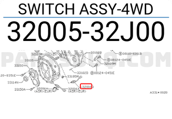Nissan 3200532J00 SWITCH ASSY-4WD