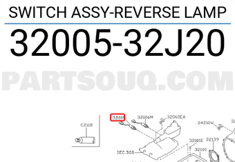 Nissan 3200532J20 SWITCH ASSY-REVERSE LAMP