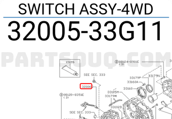 Nissan 3200533G11 SWITCH ASSY-4WD