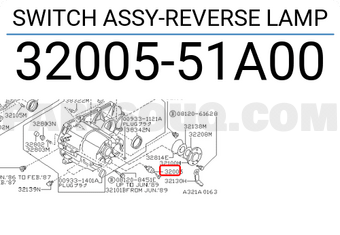 Nissan 3200551A00 SWITCH ASSY-REVERSE LAMP