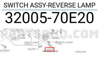 Nissan 3200570E20 SWITCH ASSY-REVERSE LAMP
