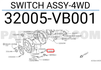 Nissan 32005VB001 SWITCH ASSY-4WD