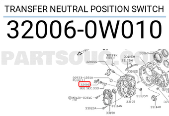Nissan 320060W010 TRANSFER NEUTRAL POSITION SWITCH