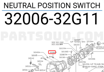 Nissan 3200632G11 NEUTRAL POSITION SWITCH